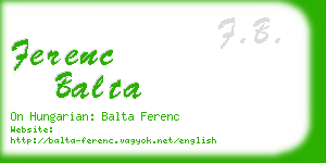 ferenc balta business card